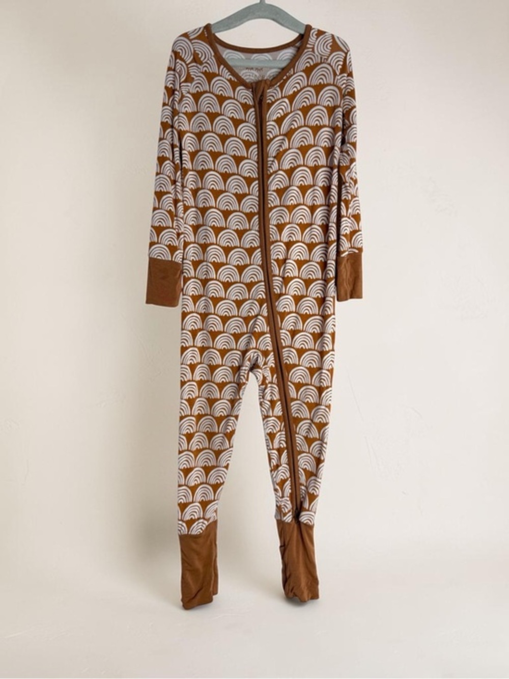 Little Sleepies Rust Rainbows Zippy Bamboo Footies 18-24 Months